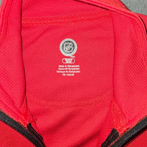 Detroit Red Wings NHL‎ Quarter Zip Pullover Shirt Men's Medium Red Performance M - Picture 5 of 9